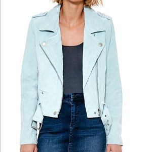 NWT BlankNYC Suede Moto Jacket, Small, Mint Green